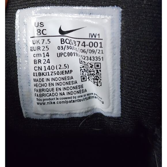 Nike Manoa LTR Boots Shoes TD BQ5374-001 Black Toddler Kids Size 8C - Picture 8 of 9